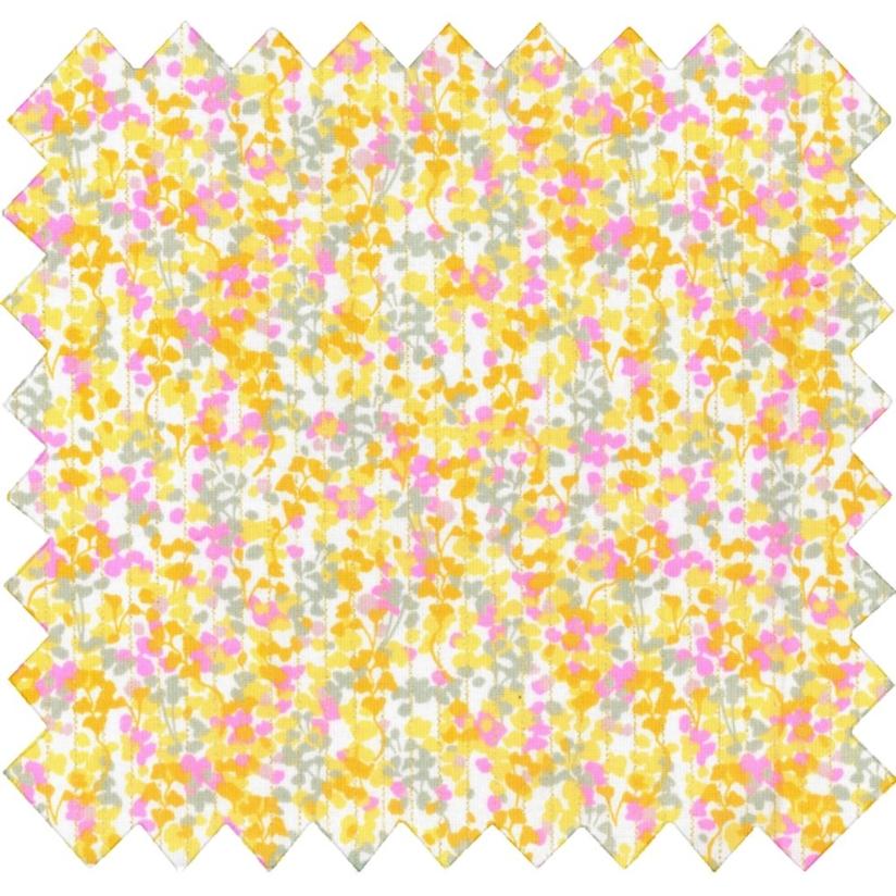 Cotton fabric mimosa jaune rose