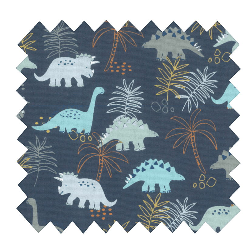 Cotton fabric dino bleu ex1063