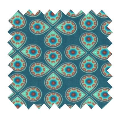 Jersey fabric trèfle turquoise