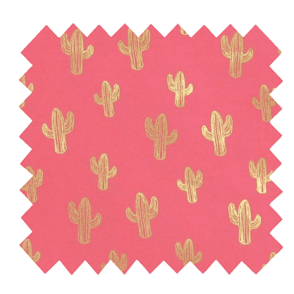 Cotton fabric gold cactus
