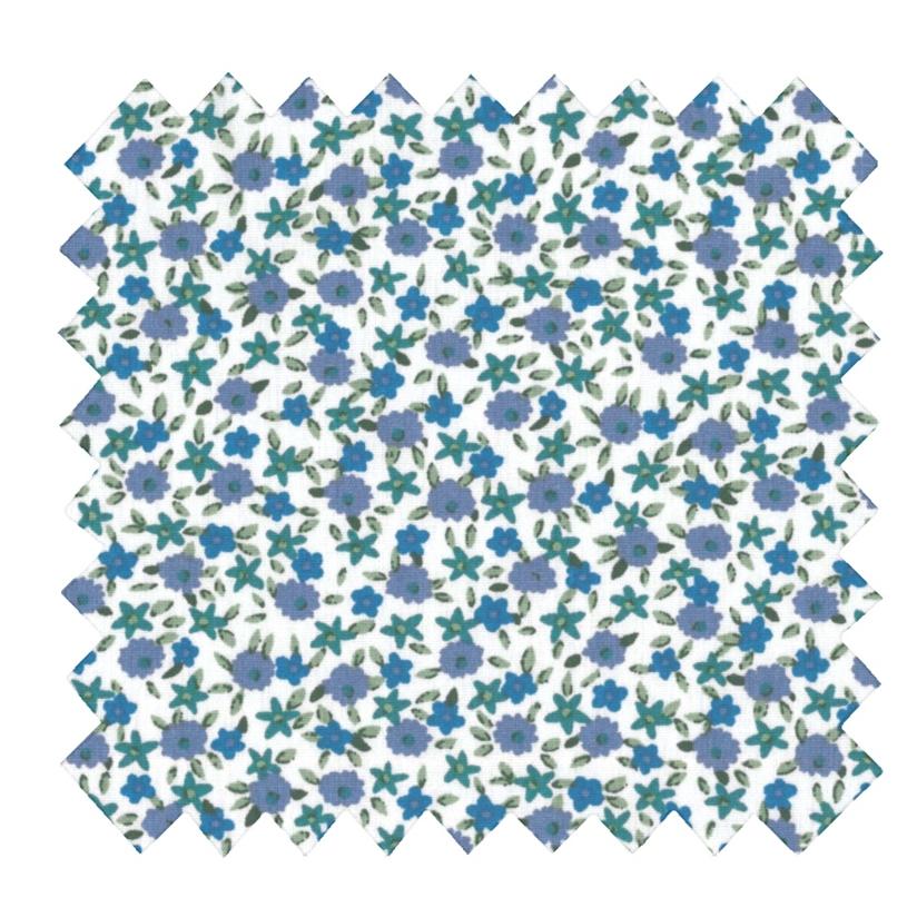 Cotton fabric ex2453 mini blue star flowers