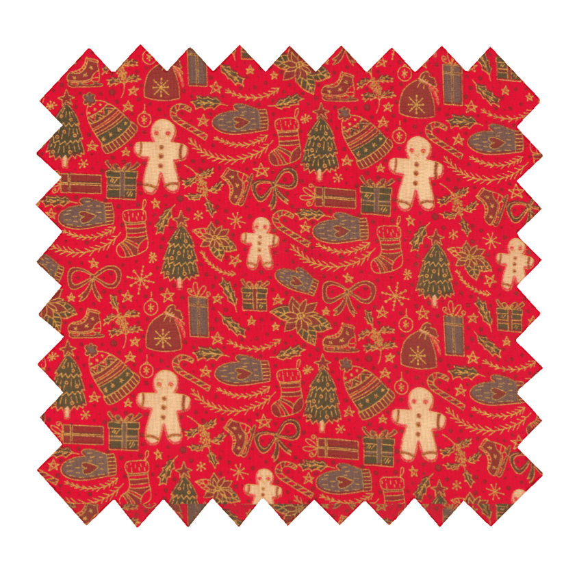 Cotton fabric féérie noel rouge