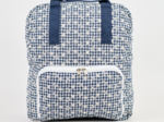 Foldable rucksack Gaby navy embroidered gingham