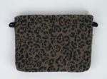 Coton clutch bag mocha quilted leopard