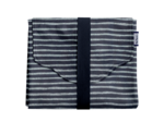 Changing pad striped silver dark blue