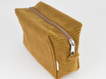 Rectangular toiletry bag brown large corduroy