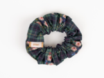 Small scrunchie tartan fleuri