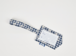 Luggage Tag navy embroidered gingham