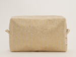 Rectangular toiletry bag gold large corduroy