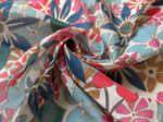 Cotton veil fabric cerise en fleur