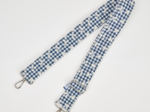 Narrow shoulder strap navy embroidered gingham