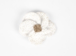 Flower petal hair slide small  white sequined