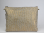 Cosmetic bag with flap gold large corduroy