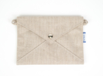 Medium envelope pocket silver linen