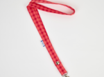 Lanyard necklace coral red gingham