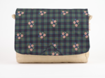 Square flap of saddle bag  tartan fleuri