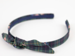 bow headband tartan fleuri