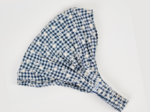 Headscarf headband- child size navy embroidered gingham