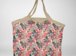 Tote bag with a zip cerise en fleur