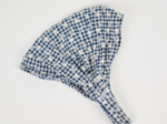 Headscarf headband- Adult size navy embroidered gingham