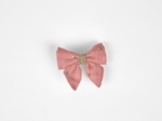 Mini bow tie clip gaze pois or rose thé