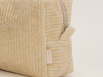 Rectangular toiletry bag gold large corduroy