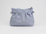 Mini Pleated clutch bag iridescent denim