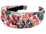 Large Crossed Headband cerise en fleur