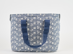 Cooler bag navy embroidered gingham