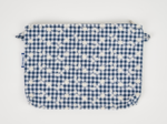 Coton clutch bag navy embroidered gingham