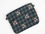 Tiny coton clutch bag tartan fleuri