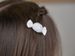 Mini sweet hairslide starry white english embroidery 