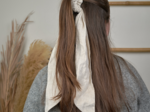 Long tail scrunchie  glitter linen