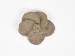 Flower petal hair slide small  copper linen