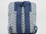 Foldable rucksack Gaby navy embroidered gingham