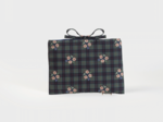 Small Book or E-Reader Sleeve tartan fleuri