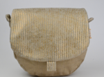 Flap of small shoulder bag gold large corduroy