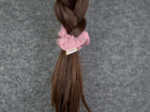 Mini Scrunchie gaze pois or rose thé