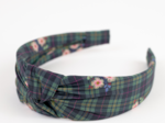 Large Crossed Headband tartan fleuri