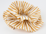 Maxi Double Scrunchie rayé or blanc
