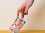 Keyring  wallet cerise en fleur