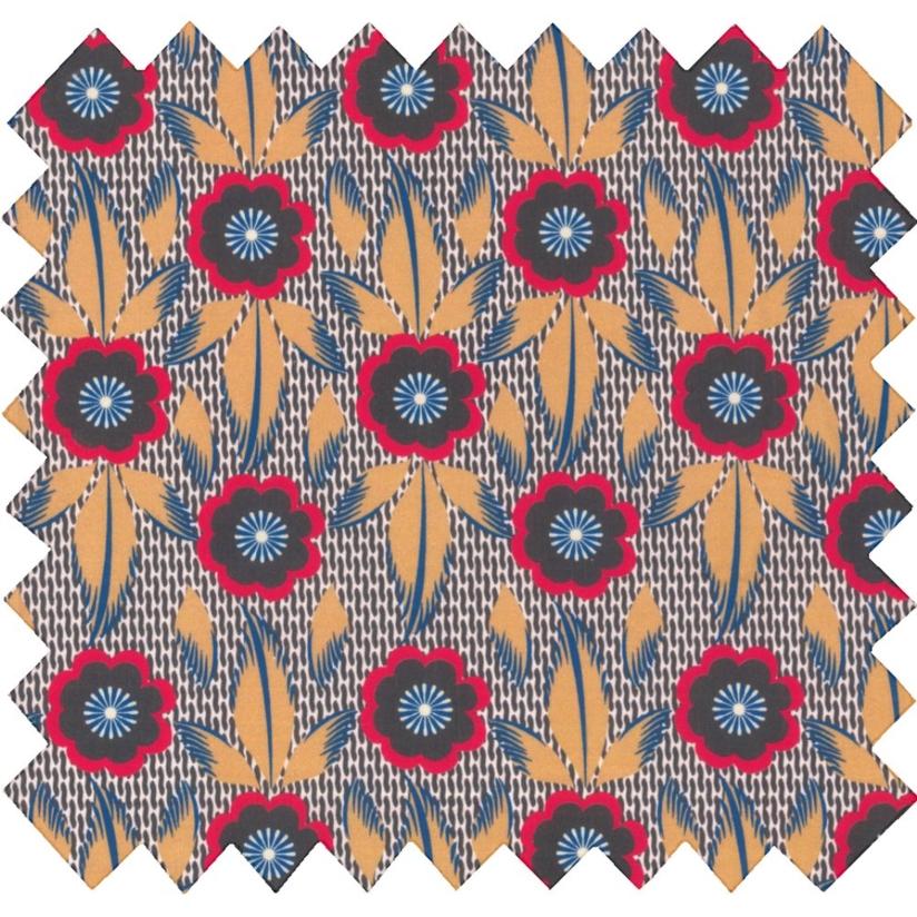 Cotton fabric fleurs de savane