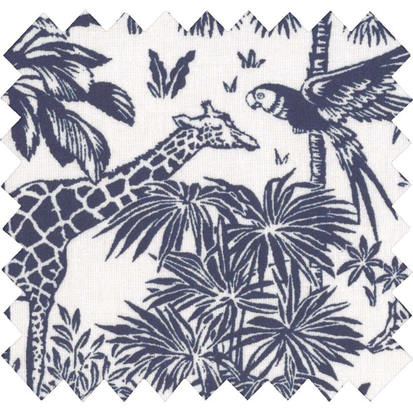Cotton fabric ex2262 bleue toile de jouy