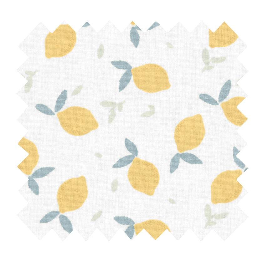 Cotton fabric yellow and white citrus