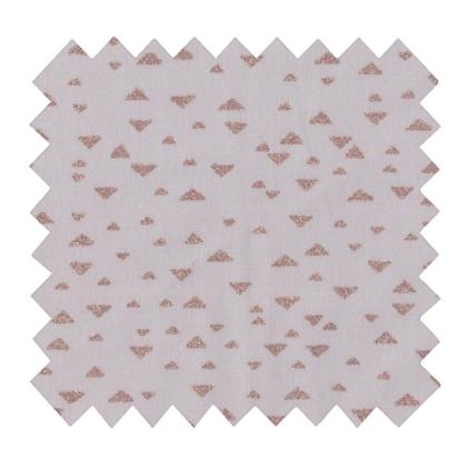Cotton fabric gray copper triangle