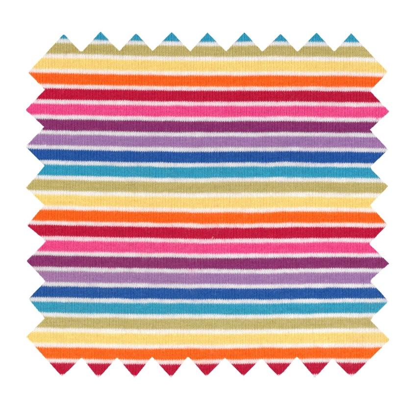 Jersey fabric striped multivitamined white