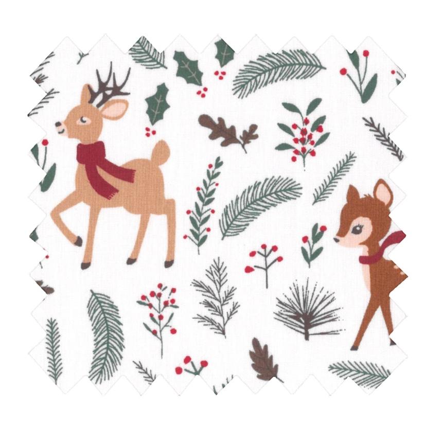 Cotton fabric ex2346 christmas animals ecru
