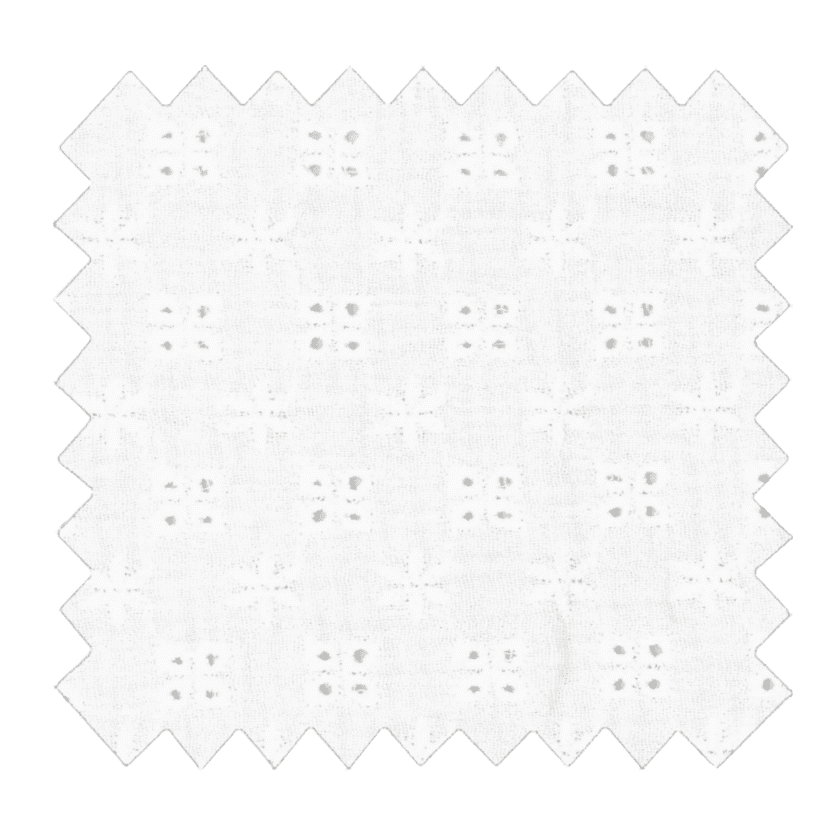 Cotton fabric gaze dentelle écru