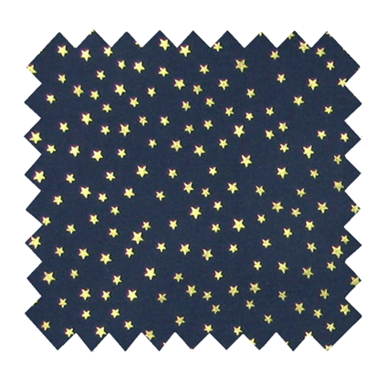 Cotton fabric navy gold star