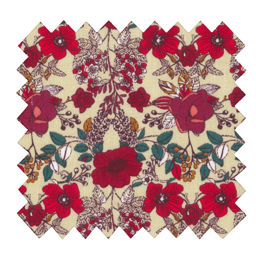 Cotton fabric coquelicot rouge